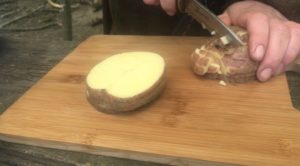 Potato Cutting - Nettle Champ Recipe - - Pippin & Gile - Bushcraft and Foraging - South London - South Wales - Mid Wales - Brecon Beacons National Park - Surrey