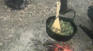 Adding water - Nettle Champ Recipe - Pippin & Gile - Bushcraft and Foraging - South London - South Wales - Mid Wales - Brecon Beacons National Park - Surrey