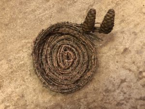 Coil Basket - Larch and Copper - Pippin & Gile - Bushcraft and Foraging - South London - Mid Wales -