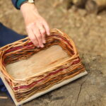 A completed rectangular plank basket made on our Progressive Basket Weaving course