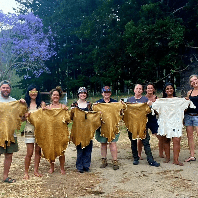 Finished hides and happy participants